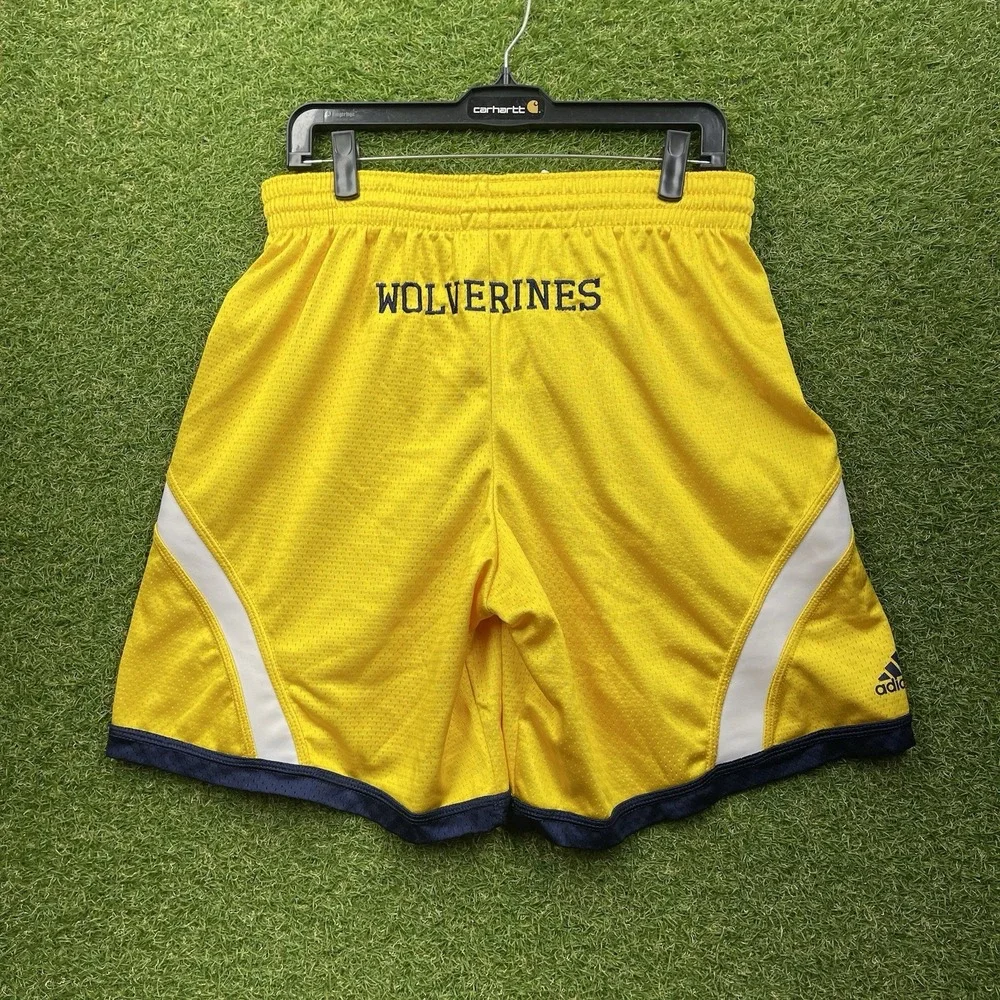 Michigan Wolverines Adidas Shorts Mens Large Team Issued Basketball Y2K